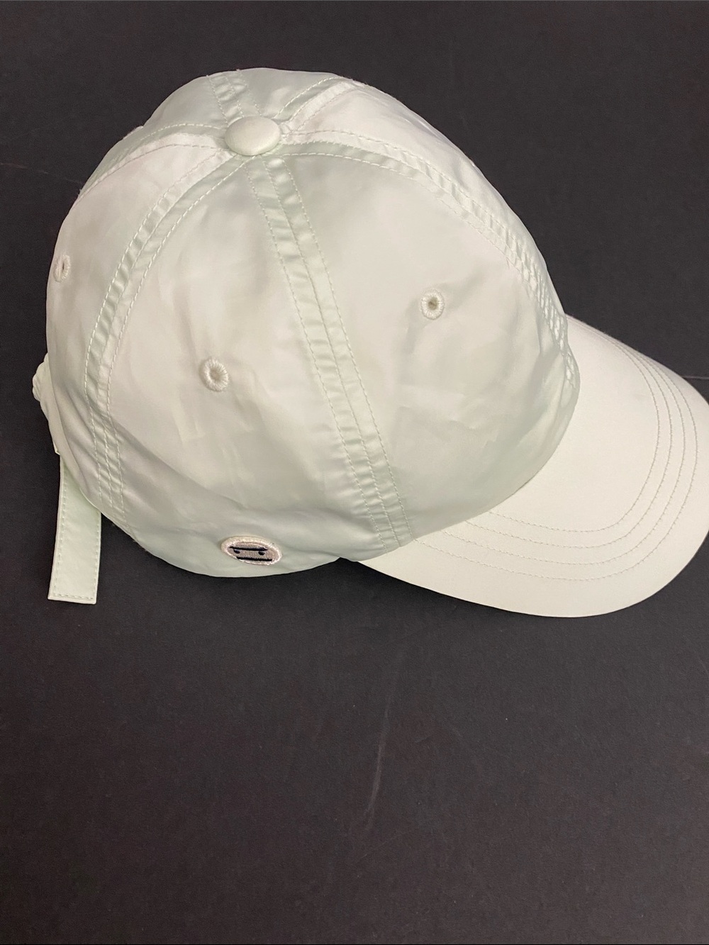 TORY BURCH SPORT Grump Satin Pale Mint Baseball Cap Hat Baller Tennis